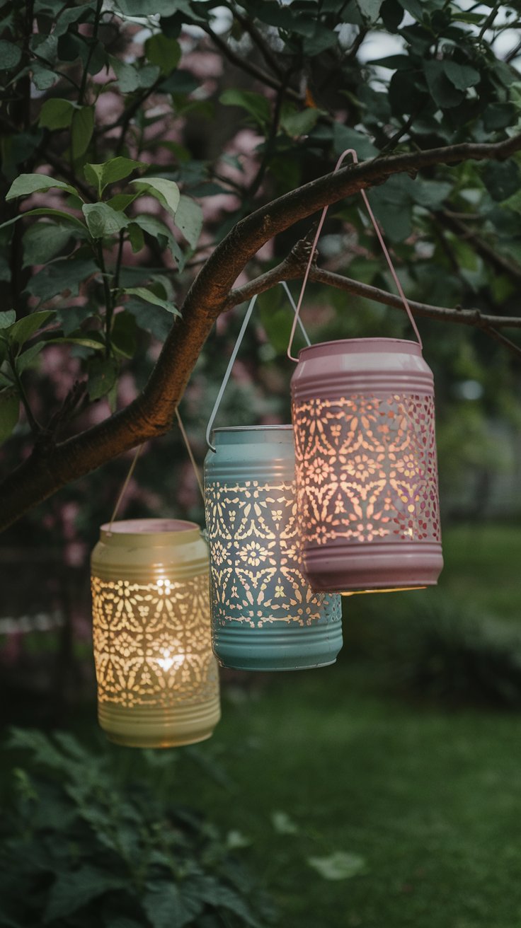 Recycled Garden Decor - DIY Tin Can Lanterns