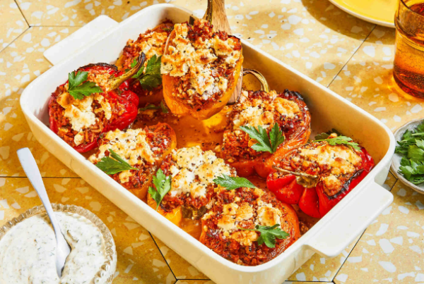 Savory Spinach and Feta Stuffed Bell Peppers