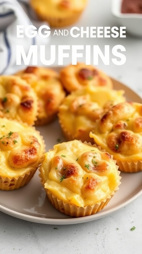 Delicious egg and cheese muffins baked to golden perfection