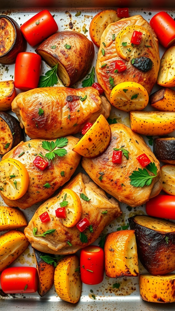 Italian Herb Chicken Thighs with vegetables